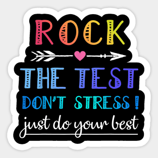 Rock The Test Funny Saying Teacher Exam Testing Gift Idea Sticker